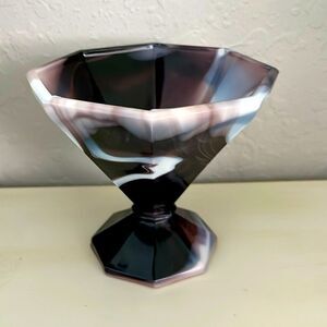 Westmorland Footed Compote Dish Slag Glass